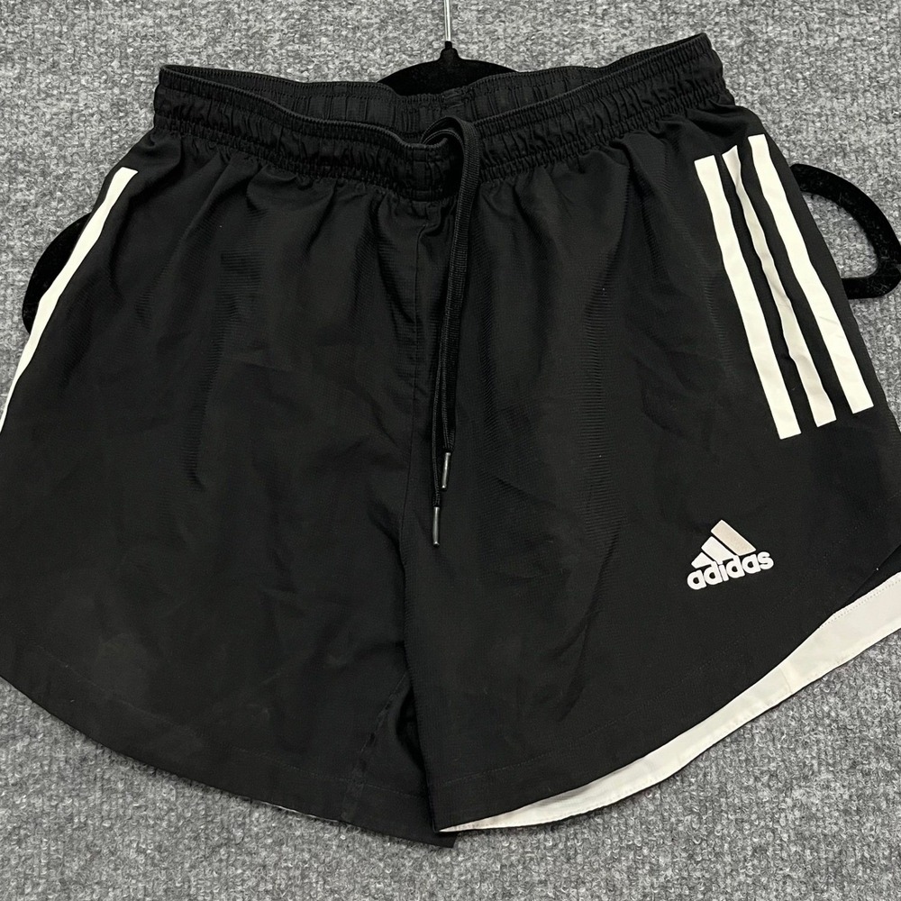 Adidas Shorts Womens Size S Black AeroReady 3-Stripe Athletic Sporty Good